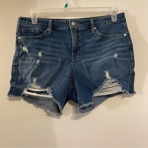 Sofia by Sofia Vergara Blue Jean Shorts Distressed Cut-Off